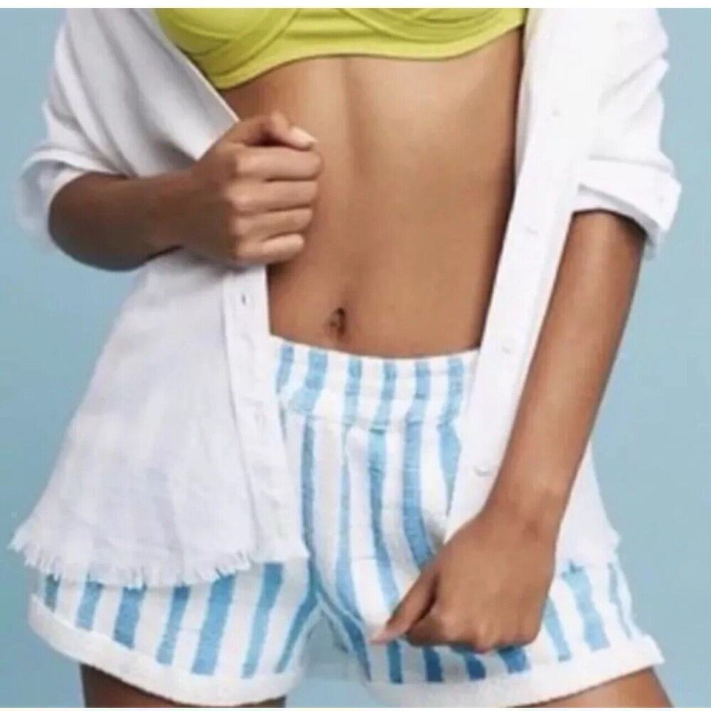 Striped Blue and White Women's Shorts